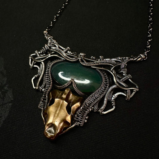 Rainbow Obsidian skull