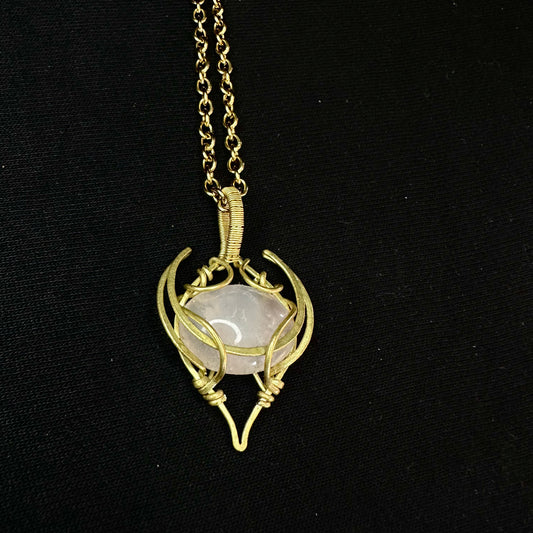 mini rose brass pendant